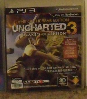 Uncharted 3 Drake's Deception - Ps3 - Juego Fisico - No