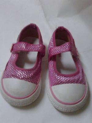 Zapatillas Kickers N22 Nena guillermina rosa brillo plata