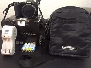 Camara Nikon L320 + Pilas Recargables + Bolso
