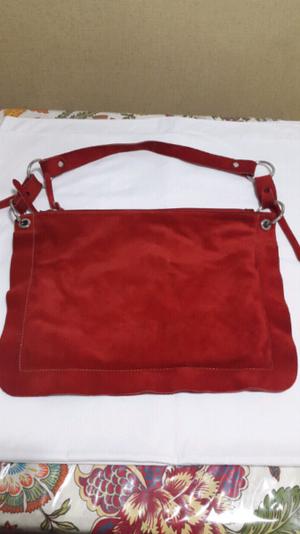 Cartera nobuk roja