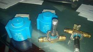 valvula solenoides y bobina danfoss 12 volts, 20 watts