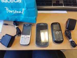 vendo $300 los 3 teléfonos: Nokia C2-01, Samsung S3 Mini,