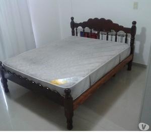 vendo cama algarrobo 2 y 12 plazas con colchon inducol