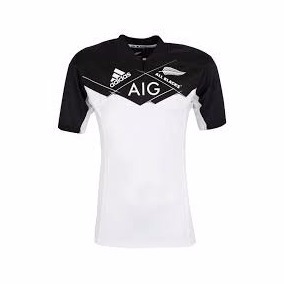 Camiseta All Blacks Rugby Negra Y Blanca 