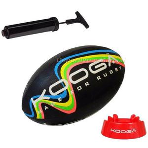 Combo Pelota Rugby Kooga Wave Grip N3 + Tee + Inflador Kit
