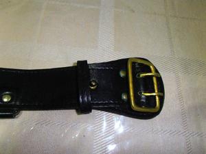 cinturon de cuero de uniforme con hebilla de bronce, 1,20