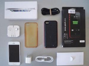 iPhone 5 con accesorios + funda cargadora + funda silicona