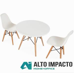 Combo Mesa Eames + 2 Sillas Eames Kids Niños - Alto Impacto