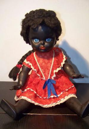 Muñeca Negra De Los '70 Con Ojos Móviles