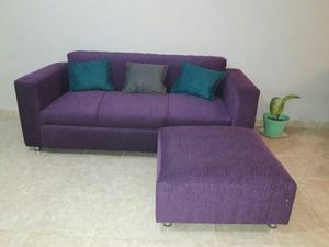 Sillón Cubo Tres Cuerpos En Chenille Más Camastro