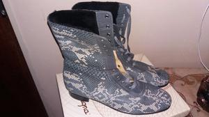 VENDO BOTAS CUERO ANIMAL PRINT C/PIEL NUM 40