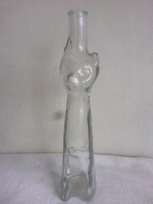 Botella de vidrio forma gato