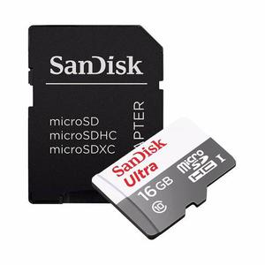 Memoria Micro Sd Sandisk 16gb Ultra Hd Clase 10 + Adaptador