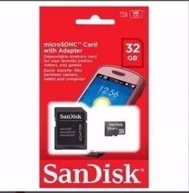 Memoria Sandisk 32gb Micro Sd Clase 10 + Adaptador