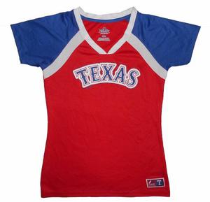 Remera De Baseball - M - Texas Rangers (juvenil/mujer) - Mjc