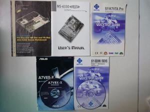 lote manuales (mother, video, router, monitor, etc) + cds