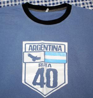 Remera Argentina Ruta 40 Azul