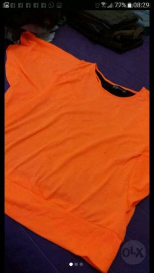 Blusa Naranja Con Negro Importada