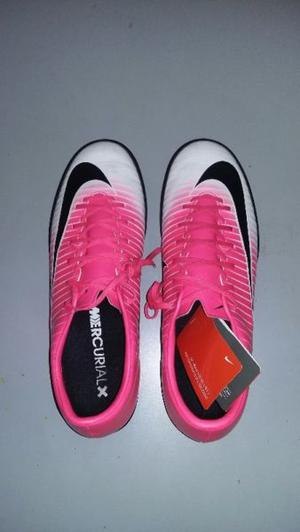 Botines Nike Mercurial Vapor XI Rosa y Blanco Tcm)