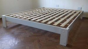 Cama 2 plazas color blanco 1,60 x 2,00 mts.