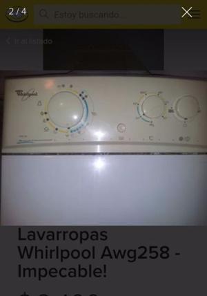 Lavarropas Whirlpool Awg258 - Impecable! $