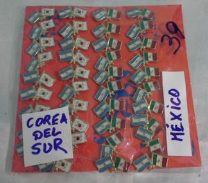 PINS DOBLE BANDERA ARG COREA DEL SUR -MEXICO