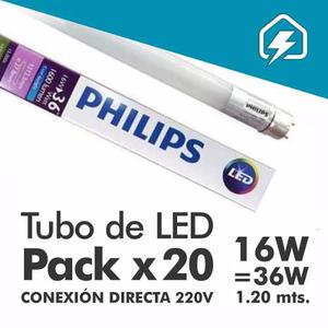 Pack X20 Tubo Led Philips 16w=36w 220v Philips Fria/dia 