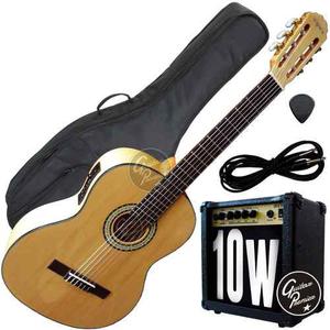 Guitarra Clasica Electroacustica Amplificador 10w Funda Pua
