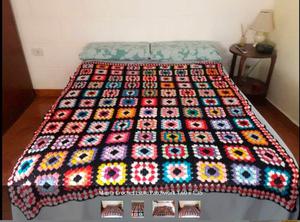Manta Crochet Estilo Patchwork 1,60 x 1,35