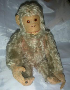 Mono de Peluche antiguo ojos vidrios.48cm Fees antiguedades