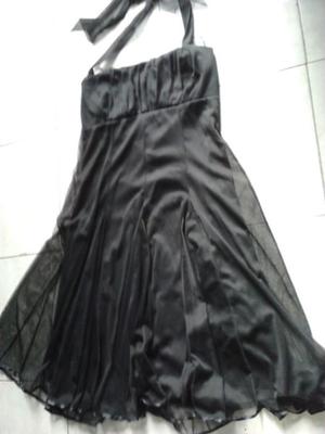 VENDO VESTIDO DE FIESTA, COLOR NEGRO DE GAZA, FORRADO