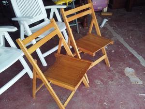 2 sillas de madera plegable precio por el par