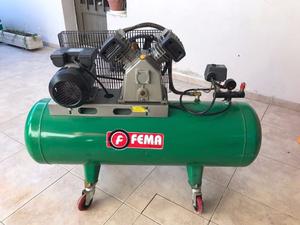 COMPRESOR FEMA 3HP monofasico, bicilindrico. 120 litros.