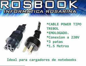 Cable Trebol Emologado Para Cargadores De Notebook Netbook