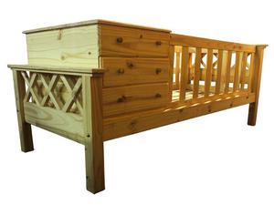 Cama Cuna Funcional Turquita - Madera Maciza