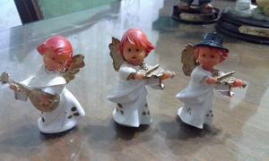 Trío de ángeles minis en porcelana fría