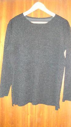 remera sweater de lanita tejido tipo bucle manga larga negra