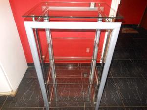 RACK DE VIDRIO Y METAL