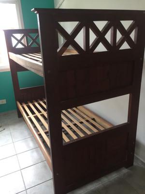 Cama cucheta o en L de algarrobo