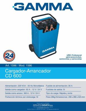 Cargador Arrancador Bateria Portatil Auto - Gamma CD600