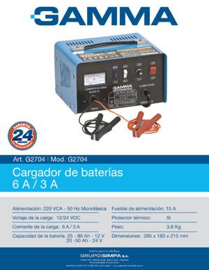 Cargador de Baterias GAMMA 6A / 3A. Mod. G