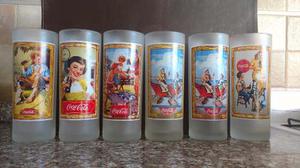 Set De 6 Vasos Esmerilados Colección Coca Cola
