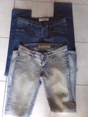 VENDO 2 JEANS UNO CELESTE Y OTRO AZUL,AMBOS TALLE 36, TIRO