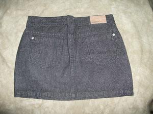 mini de jean negro sin uso talle 