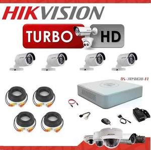 Kit Hikvision  Turbo Hd + 4 Cámaras + Fuentes + Cables
