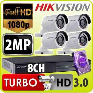 Kit Seguridad Hikvision Turbo 2mp Dvr 8ch +4 Camaras + 1tb