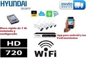 Kit Seguridad Inalambrico 4 Camaras Ip Wifi Dvr Nvr Cctv+1tb
