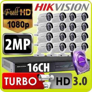 Kit Seguridad Turbo Hikvision Dvr  Camaras 2 Mp + 1tb