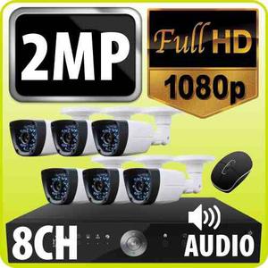 Kit Seguridad p Full Hd 2mp Dvr 8 +6 Camaras Ext + Audio
