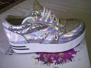 Zapatillas plataforma glitter